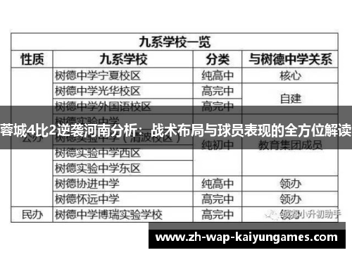 蓉城4比2逆袭河南分析：战术布局与球员表现的全方位解读